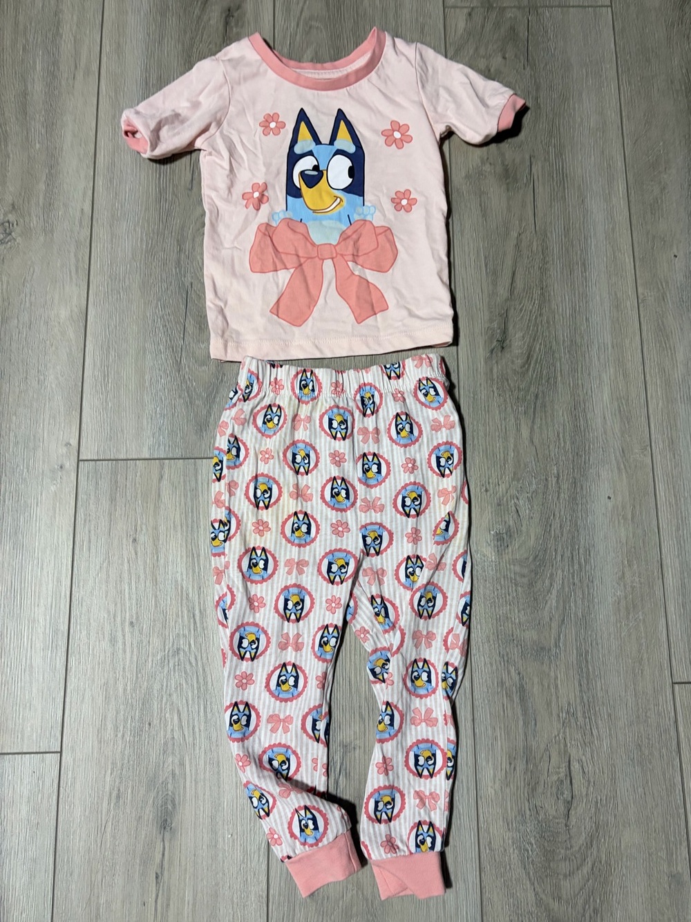 Pink Bluey Pattern Girls' Pajama Set - Pink size 2T